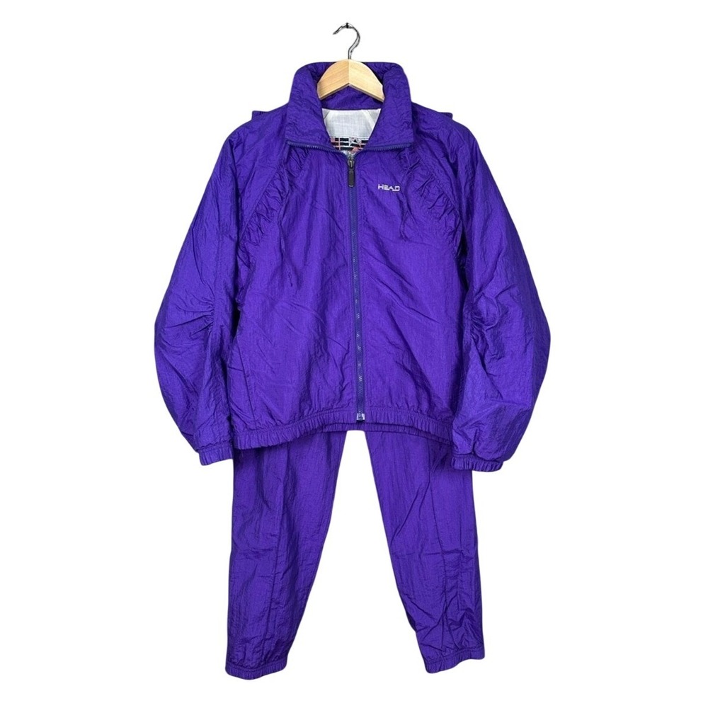 HEAD Vintage 90'S Purple Tracksuit Set Jacket Pants Windbreaker Sportswear M